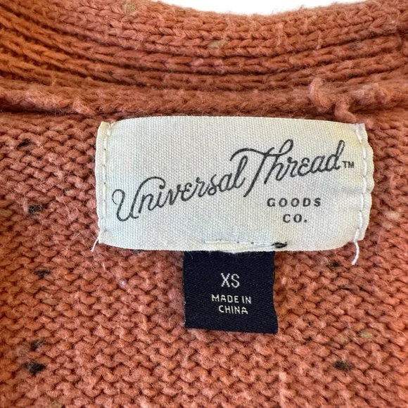 Universal Thread Orange Cozy Knit Donegal Boxy Grandpa Cardigan,‎ XS - Picture 7 of 10
